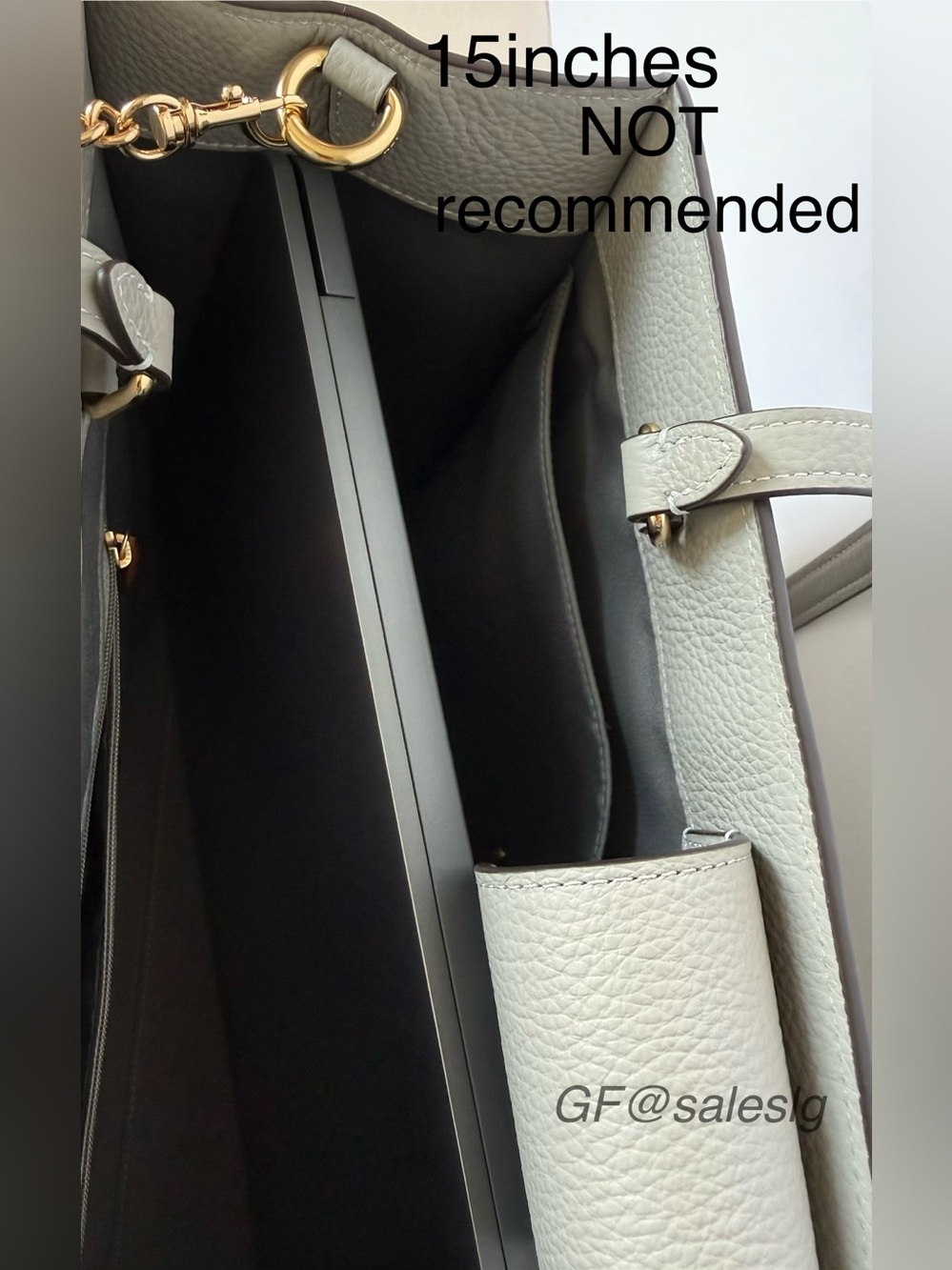 NWT Coach Maggie Tote large Gold/Dove Grey Shoulder Bag for work and school - Picture 9 of 12